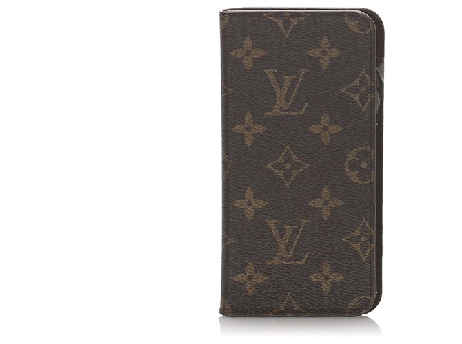 Louis Vuitton Brown Monogram iPhone Folio Cloth  ref.183547