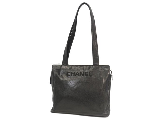 Bolsa Chanel em couro preto Caviar  ref.183553