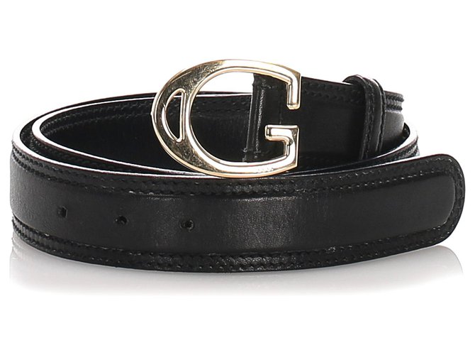 Cinturón de cuero negro de Gucci Becerro  ref.183569