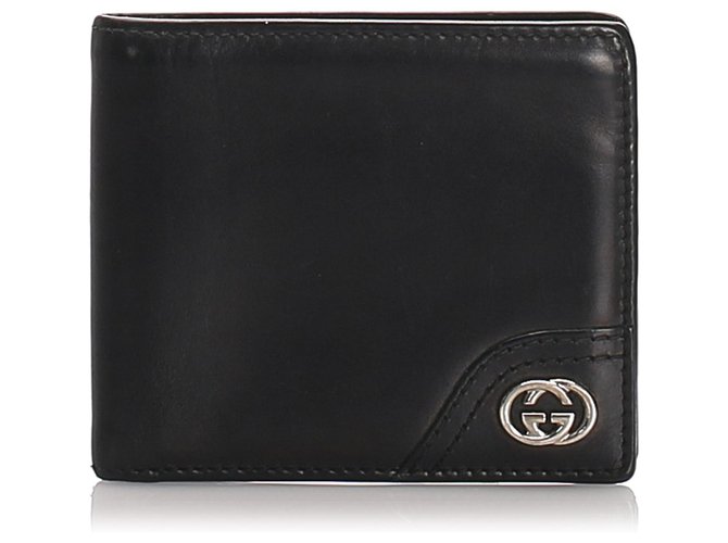 Gucci Black calf leather Leather Bi-Fold Wallet Pony-style calfskin  ref.183574