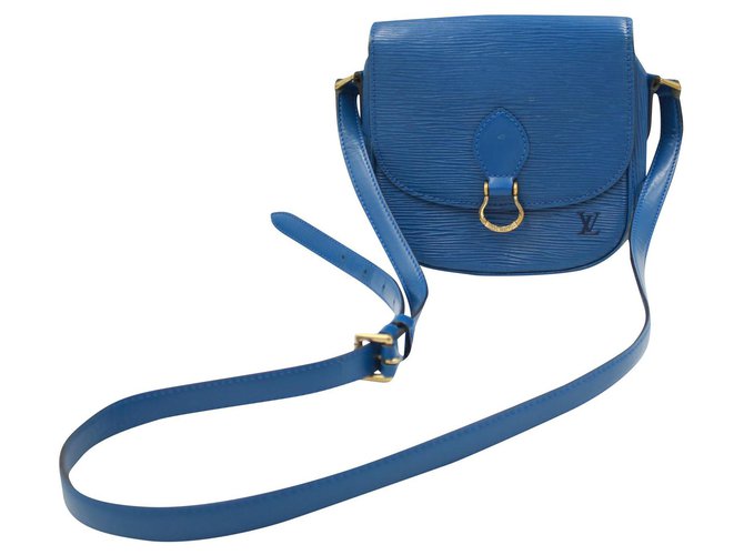 Louis Vuitton Mini Saint Cloud Handtasche aus blauem Epi-Leder  ref.183615