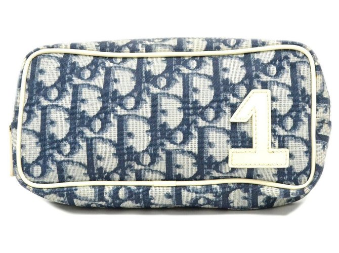 Dior Trotter Pouch Blue Leather  ref.183665