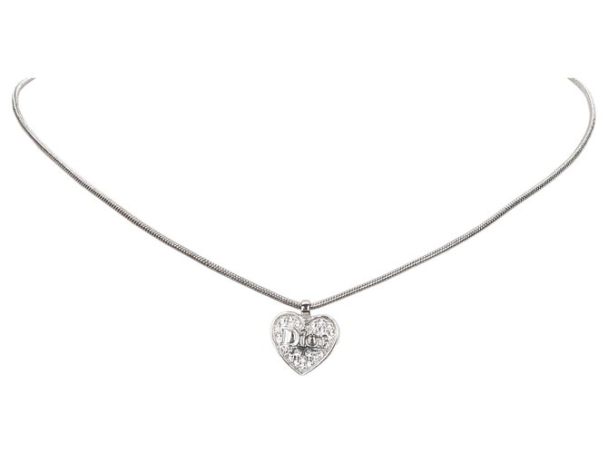 Collana con pendente a cuore in argento Dior Metallo  ref.183722