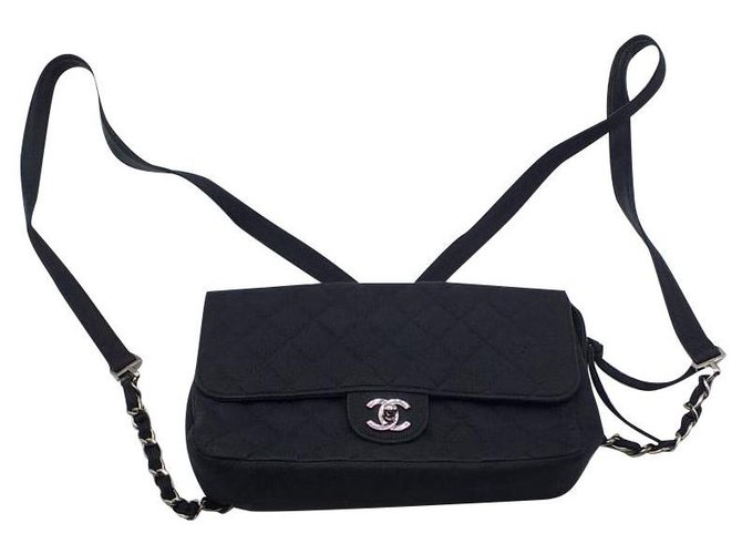 Chanel Backpacks Black Cloth  ref.183813