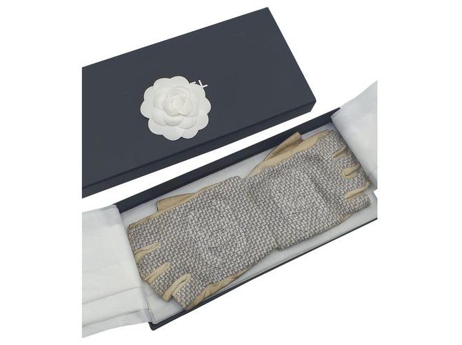 Chanel Gloves Grey Tweed  ref.183818