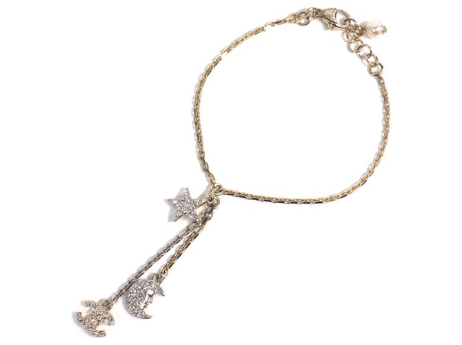 Chanel Silver CC Moon and Star Bracelet Silvery Metal  ref.183876