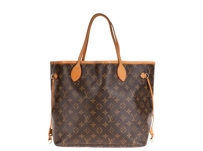 Louis Vuitton Neverfull MM in Monogram coated canvas Brown Leather Cloth  ref.183883