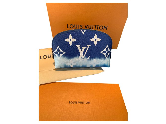 Louis Vuitton Clutch-Taschen Blau Leinwand  ref.183913