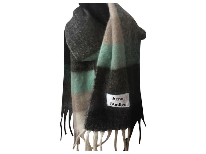 Acne Studios Maxi Fringed Scarf Multiple colors Wool  ref.183955