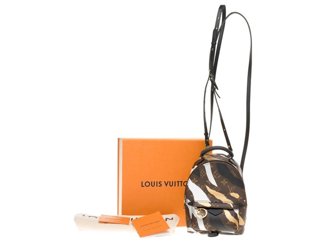 Louis Vuitton - NUEVO / NUEVO - Edición Ultra limitada - Agotado - Mochila PALM SPRINGS MINI LVXLOL Castaño Cuero Lienzo  ref.183973