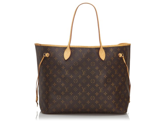 Louis Vuitton Brown Monogram Neverfull GM Leather Cloth  ref.183988