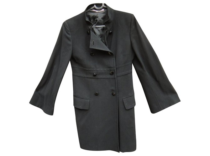 Gucci t casaco de meia estação 38 Preto Lã Viscose  ref.184000