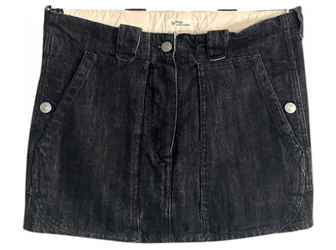 Isabel Marant Etoile minigonna di jeans nera Nero Giovanni  ref.184044