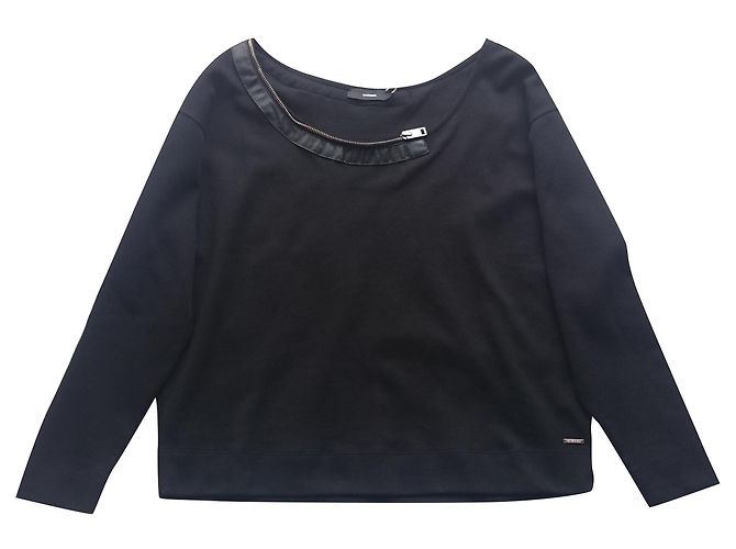 Camicia Diesel a maniche lunghe nera in cotone XS Nero