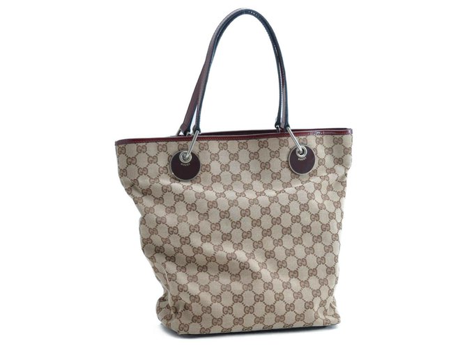 Gucci Sherry Line GG Tote Bag Brown Cloth  ref.184096