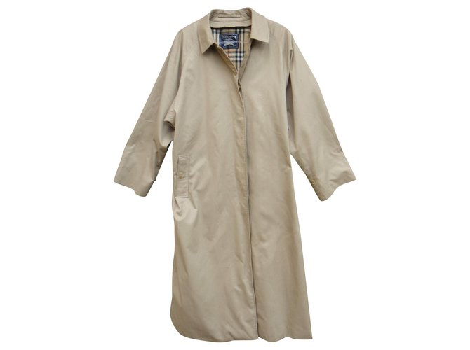 Burberry woman raincoat vintage t 48 with removable wool lining Beige Cotton Polyester  ref.184117