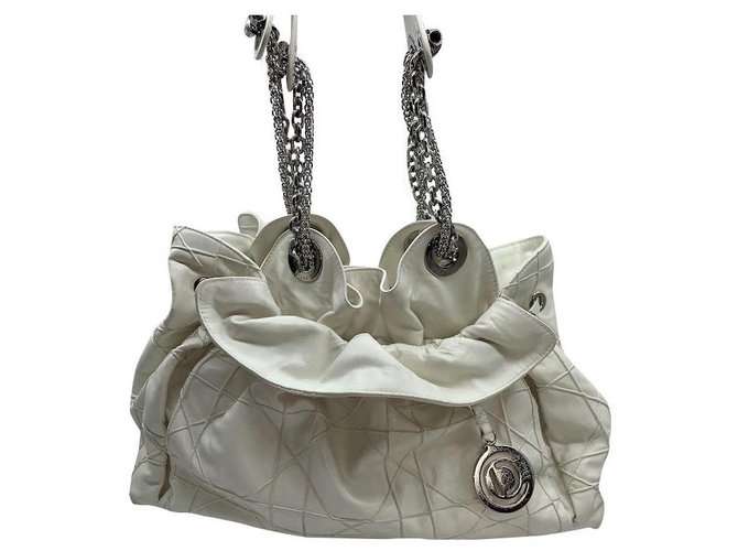 Dior Handtaschen Weiß Lammfell  ref.184141