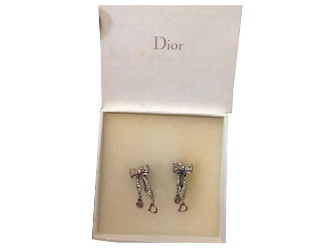 Christian Dior Clip Ohrringe silberfarben