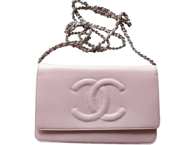 Chanel Woc Kaviar Pink Leder  ref.201346