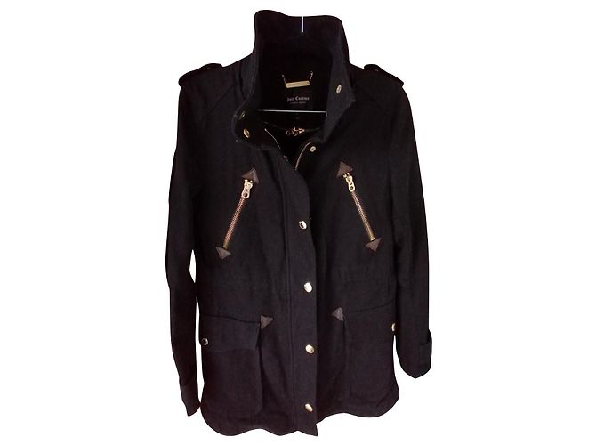 Juicy Couture 3 in 1 Parka Schwarz Baumwolle