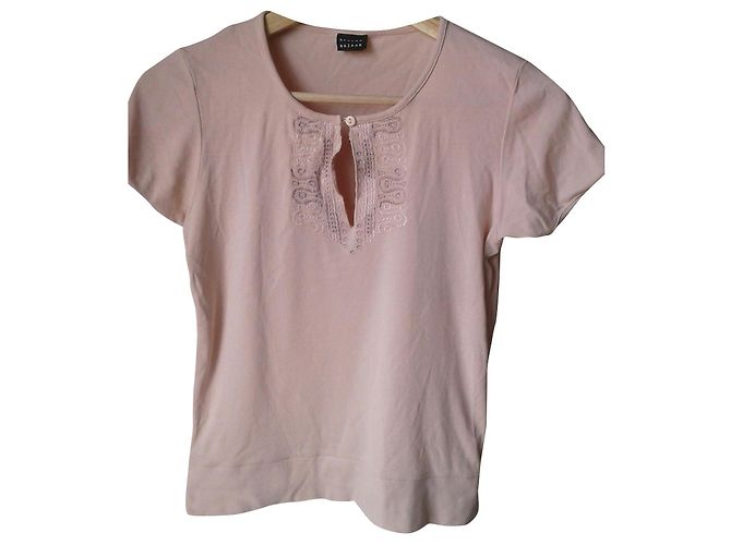 Camiseta Bruuns Bazaar Rosa de Algodón Bordada