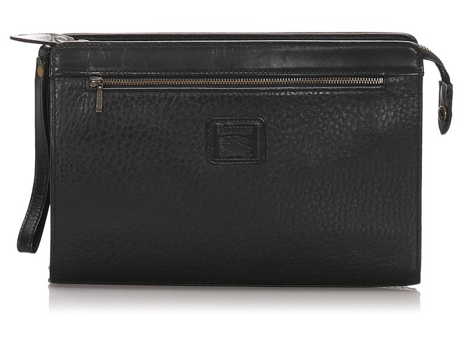 Burberry Black calf leather Leather Clutch Bag Pony-style calfskin  ref.184291