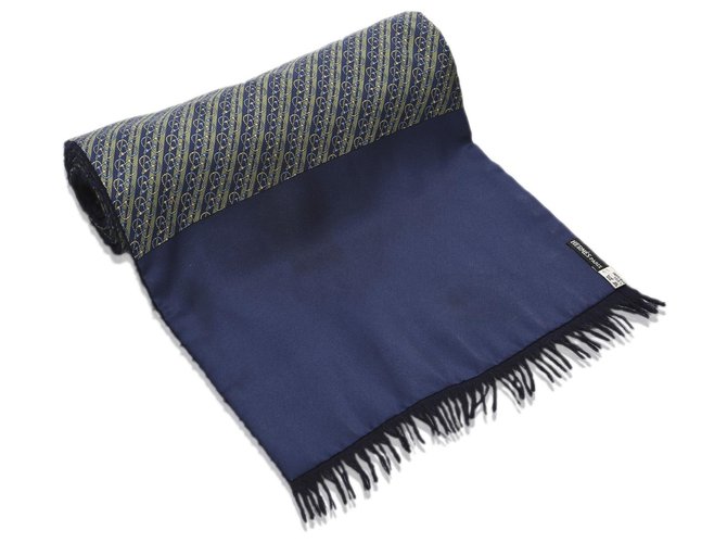 Hermès Pañuelo de seda forrado con estampado azul Hermes Paño  ref.184298