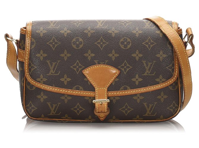 Louis Vuitton Brown Monogram Sologne Leather Cloth  ref.184322