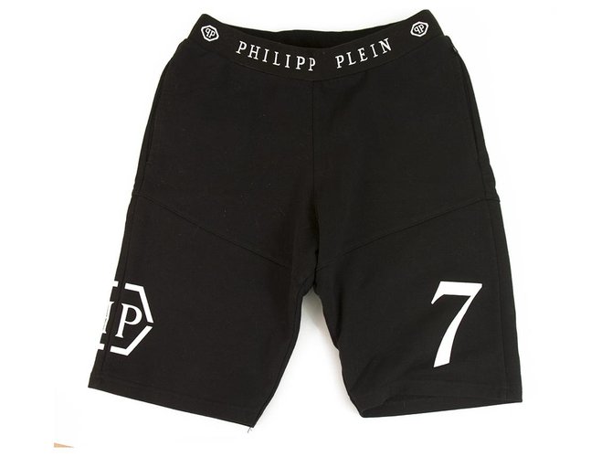 Philipp Plein Philpp Plein Junior Shorts Boxer Bermuda Black and White for Boys 14 years old or XS men Cotton Elastane  ref.184396