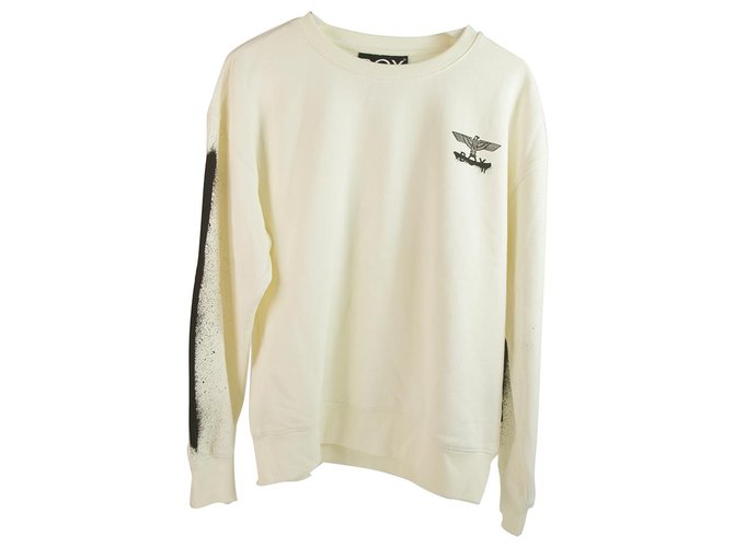 Autre Marque BOY London off white Spray paint Sweatshirt Black Cream Cotton  ref.184401