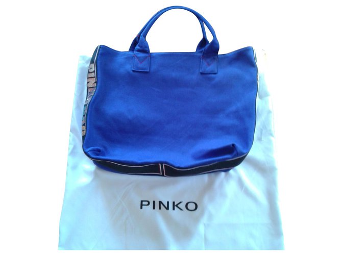 Pinko Taschen Blau Baumwolle  ref.184423