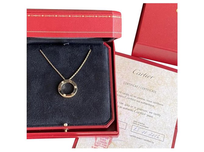 Cartier Love Halskette in Gelbgold und 3 Diamanten Golden Gelbes Gold  ref.184439