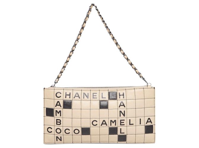 Chanel Cambon Crossword Shoulder Bag Black Leather  ref.184459