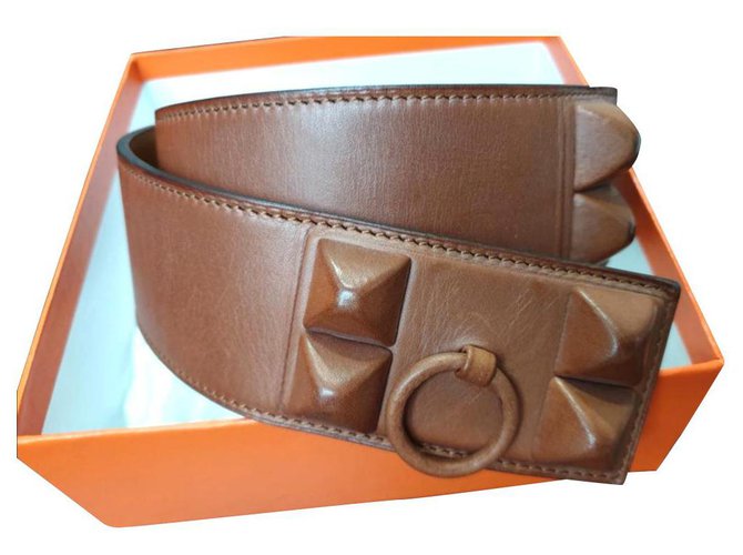 Hermès Rare Hermes brown shadow CDC  belt 70cm Leather  ref.184557