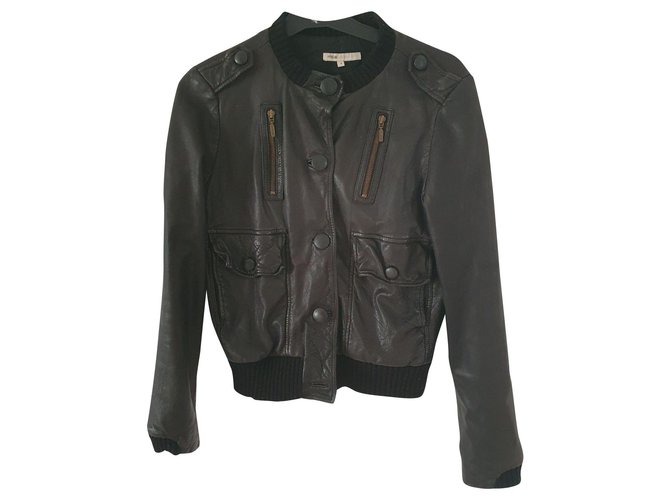 Maje Biker jackets Black Lambskin  ref.184603