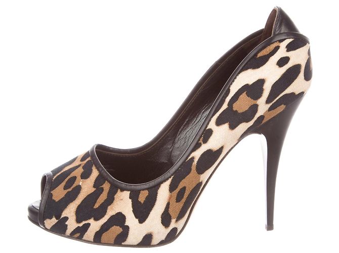 Giuseppe Zanotti Bombas peeptoe leopardo Estampa de leopardo