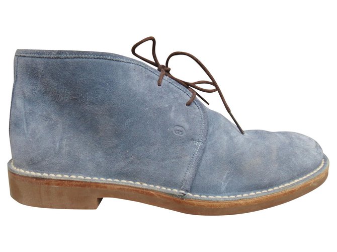 desert boots Gucci p41 Light blue Deerskin  ref.184751