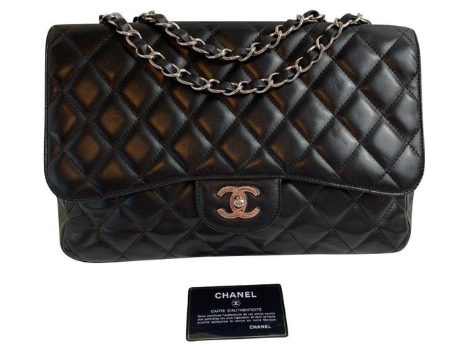 Chanel Black Leather  ref.184780
