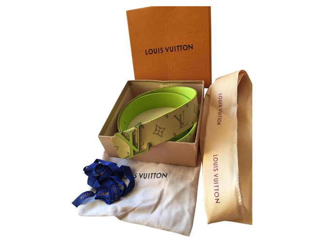 Louis Vuitton cinture Verde Tela  ref.184781