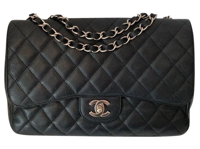 Chanel Black Leather  ref.184785