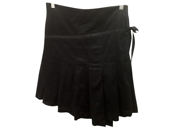 Topshop Falda plisada asimétrica Negro