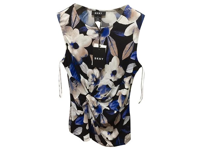 Dkny Draped sleevleless tunic Black Multiple colors