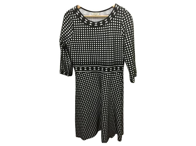 Max Mara Vestido preto e branco