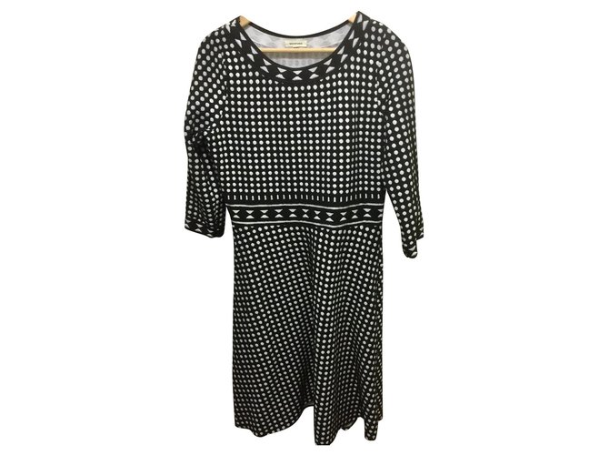 Max Mara Robe noire et blanche Polyester Elasthane Rayon  ref.184916