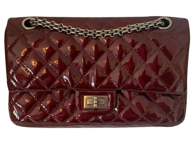 2.55 Chanel Dark red Patent leather  ref.184930
