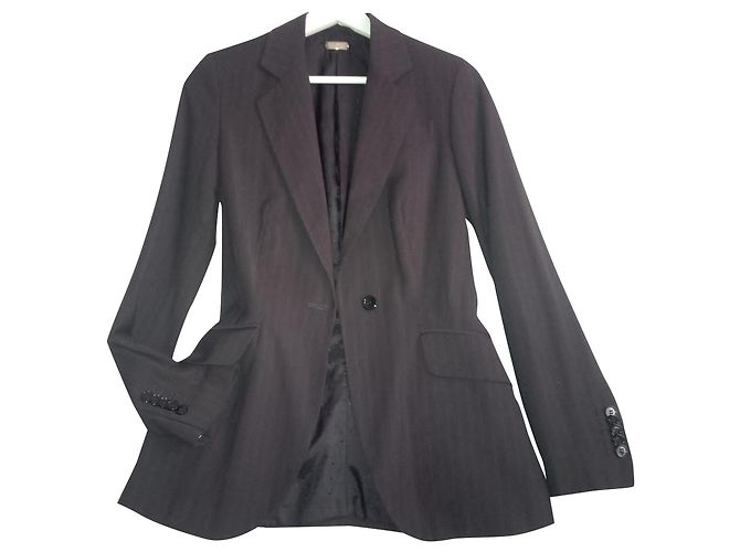 Zara Wunderschön geschnittene Jacke in weichem Anthrazitgrau mit feinem Nadelstreifen.