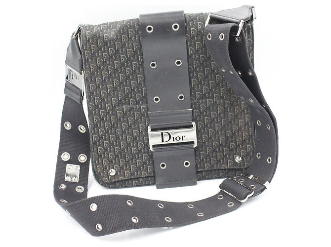 Borsa a tracolla Dior in pelle e tela