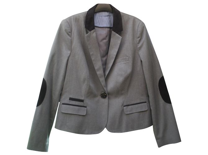 Autre Marque Grey Polyester Jacket Size 44
