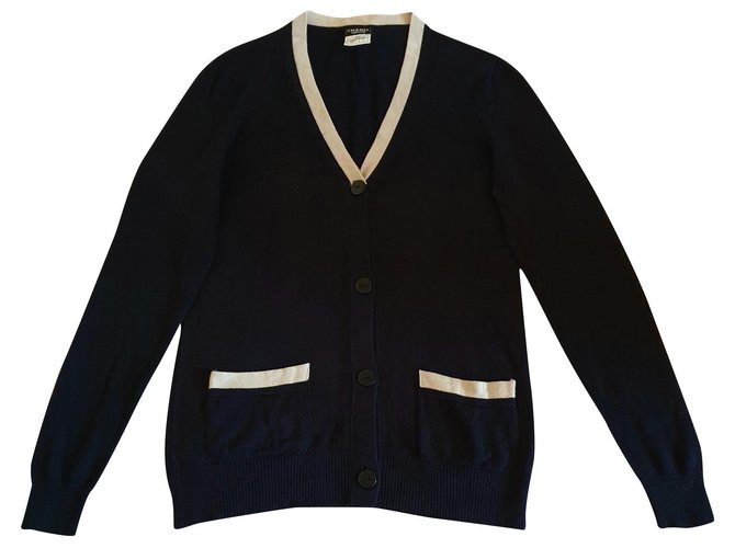 Chanel Knitwear Navy blue Cotton Rayon  ref.185083