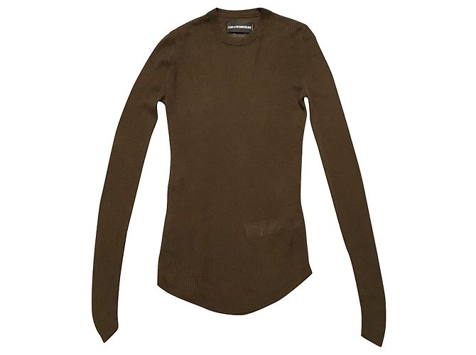 Zadig & Voltaire Deluxe Pullover khaki Wolle und Seide